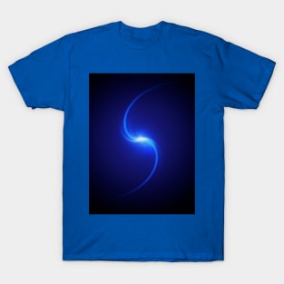 Fluorescent blue cosmic quasar with radiating aura T-Shirt